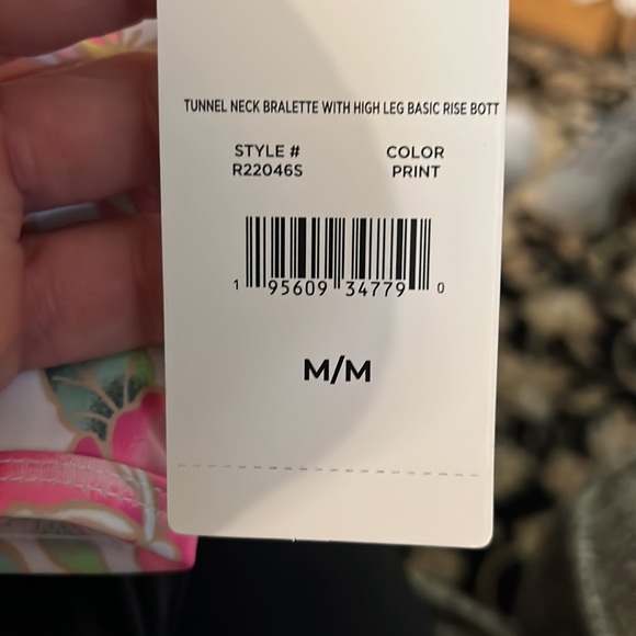 NWT Tahiti swimwear bikini Pink Floral design back top closure adjustable straps - Picture 8 of 10